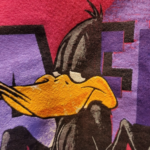 Vintage 1994 Daffy Duck Pink Crew Neck Sweatshirt Size Medium - Picture 3 of 6
